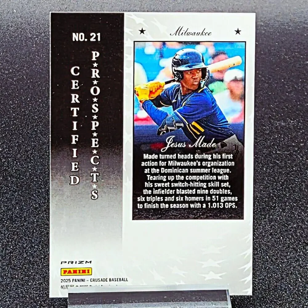 2025 Jesus Made Bowman Chrome Crusade RC's Milwaukee Brewers Top Prospect - Picture 7 of 7